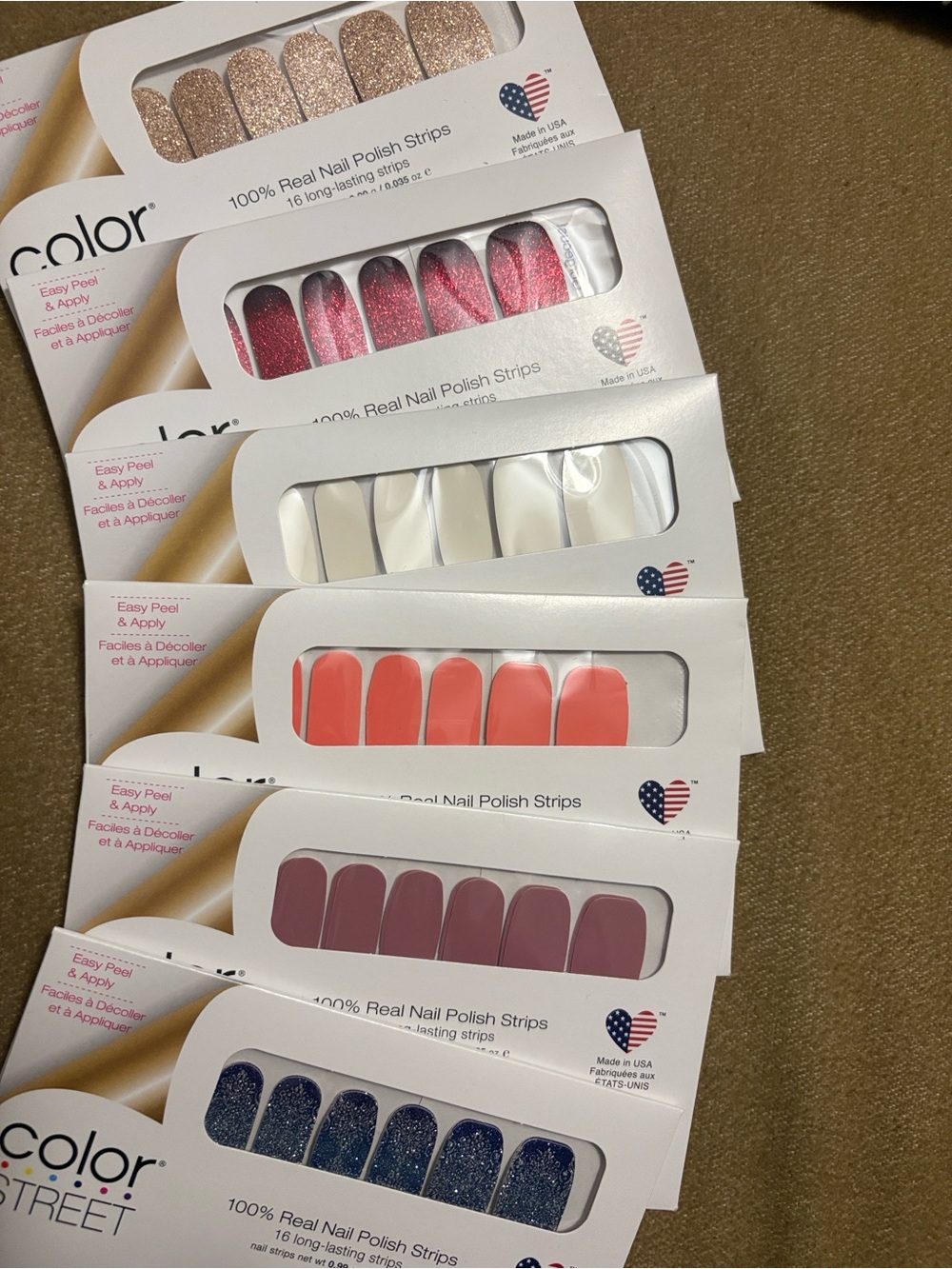 Color Street Nail Strips 6 packs assorted colors